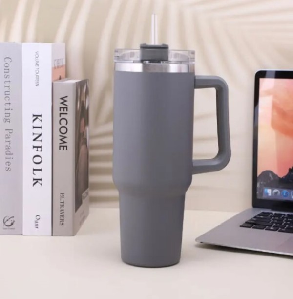 UNIQUE Coffee MUG Double Wall Vacuum Flask with Straw 1200 ml Bottle