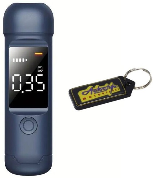 Autostyle Alcohol Tester High-Accuracy Digital LCD Breathalyzer Analyzer & Key Holder - Blue Bp Monitor