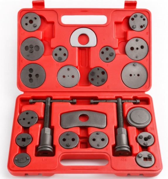 BLD 22 Pieces Brake Calliper Tool - Piston Reset & Pad Spreader Kit Steel Alloy Front Left, Front Right, Rear Left, Rear Right for  all generic Brake Caliper for  Car