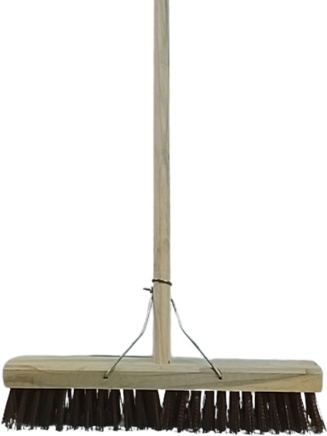 EC HARD TEXTURE BROOM PLATFORM 450 Wet and Dry Wooden Handle Plastic Broom