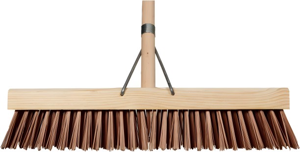 SMTE Broom Wooden Flagged – Heavy-Duty Cleaning Broom with Wooden Handle Dry Wooden Handle Wooden Brush