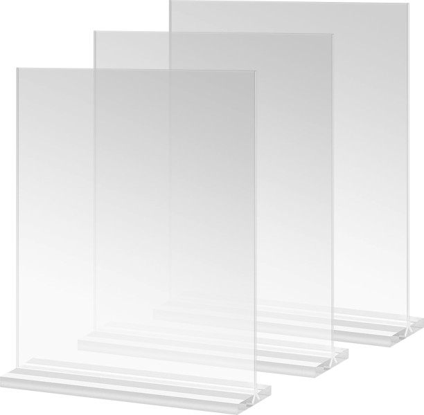 Heartdeco 3 Pcs 21×29 Clear Acrylic Sign Holder Double-Sided Table Menu Frame Stand NA Bulletin Board