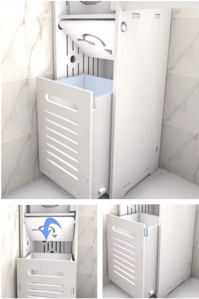 ELCTRO WORLD Simple and stylish bathroom storage cabinet with drawers Solid Wood Free Standing Cabinet