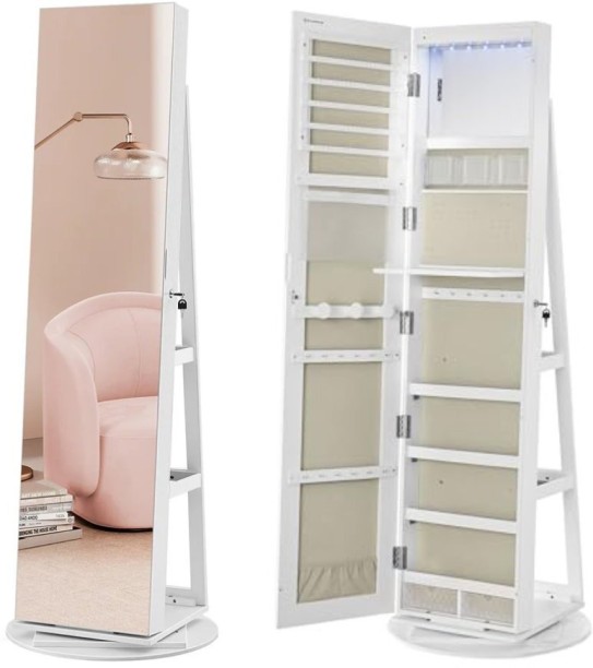 Songmics Full-Length Mirror Glass Free Standing Cabinet