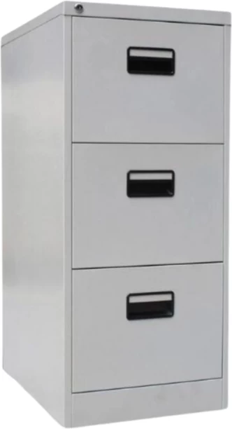 Dot Furn DotFurn 3-Drawer Steel Filing Cabinet – Lockable Metal Office Storage Unit (60x45x105cm) Metal Free Standing Cabinet