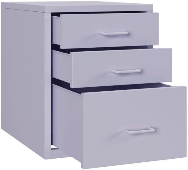 Steel Furniture Warehouse Steel Desk Organizer 3 Drawer Desktop Storage Cabinet - Purple Carbon Steel Free Standing Chest of Drawers