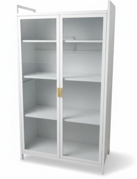 Maisonware 6 Tier Storage Cabinet - 80x42x185cm - White Engineered Wood Free Standing Cabinet