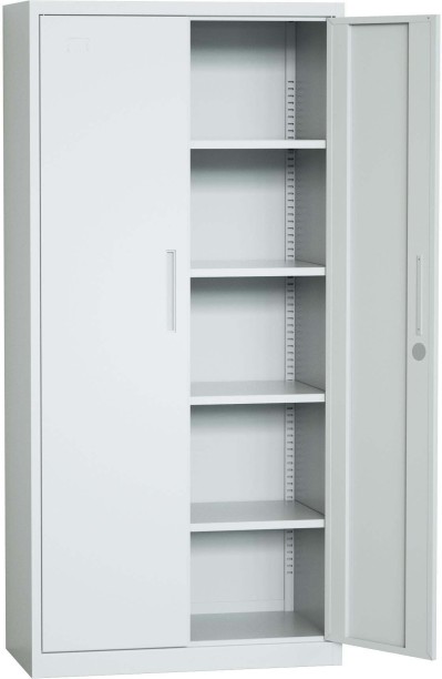 Steel Furniture Warehouse Steel Swing Door Inner Handle Filing Cabinet Storage Cupboard Locker - Light Grey Metal Free Standing Locker
