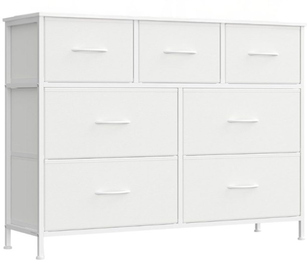 Songmics Chest of Drawers Storage Dresser, 7 Fabric Drawers Engineered Wood Free Standing Chest of Drawers