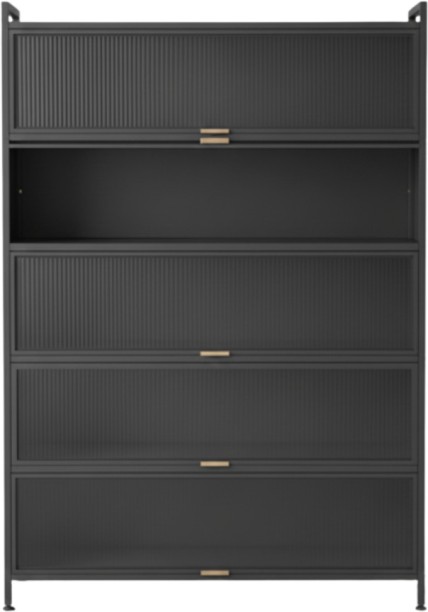 Maisonware Multi-Room Tall Storage Cabinet - 80x35x150cm - Grey Engineered Wood Free Standing Cabinet