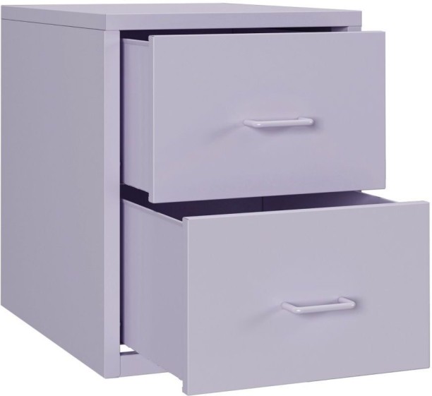 Steel Furniture Warehouse Steel Desk Organizer 2 Drawer Desktop Storage Cabinet - Purple Metal Free Standing Chest of Drawers