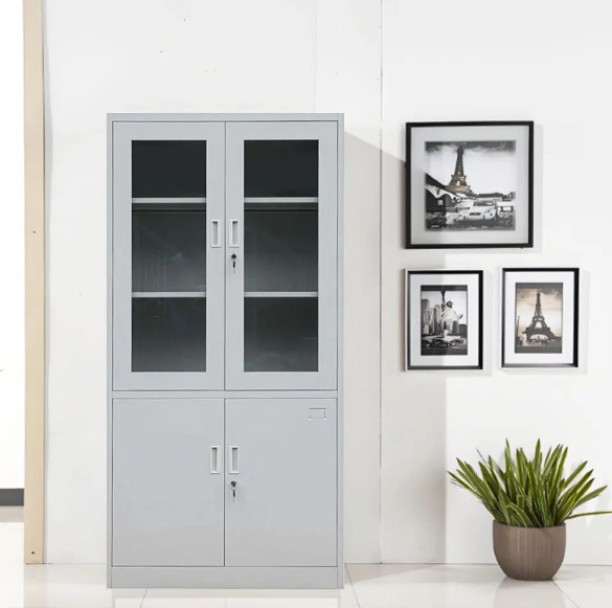 Fur Home 5 shelves cabinet with window dooor Steel Free Standing Cabinet