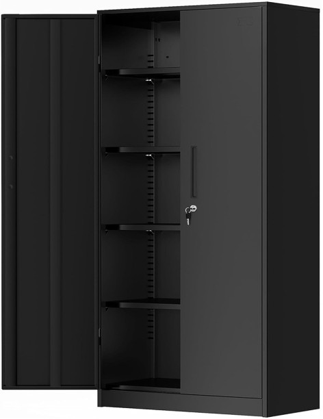 chenshia Steel Office Filing Cabinet – Tall Metal Storage Locker with Swing Doors & Adjustable Shelves for Files & Documents Carbon Steel Free Standing Cabinet