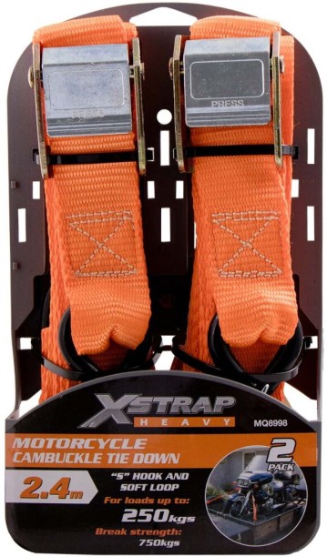 X-Strap Motorcycle Tie Down Strap Nylon Hook and Loop Cable Tie