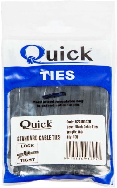 Quick Cable ties 2.5 Plastic Standard Cable Tie