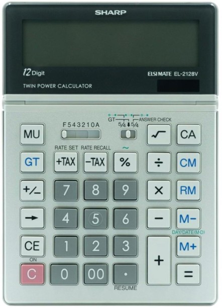 Sharp El2128V Semi-Desk Calculator Basic  Calculator