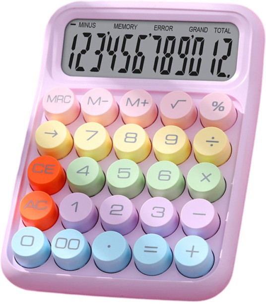 DEXIN BST 12 digits calculator with large LCD display, desktop display -Purple colour Basic  Calculator