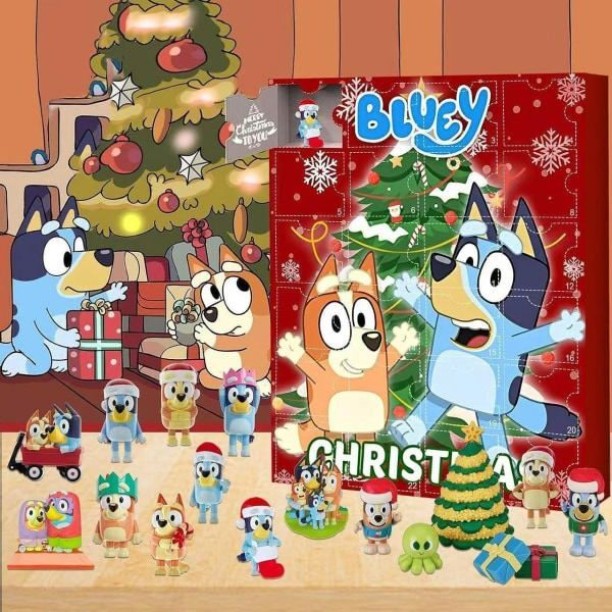 Max Bluey Christmas Calendar 24 Days Countdown Calendar Barn Surprise Gifts Set A Characters