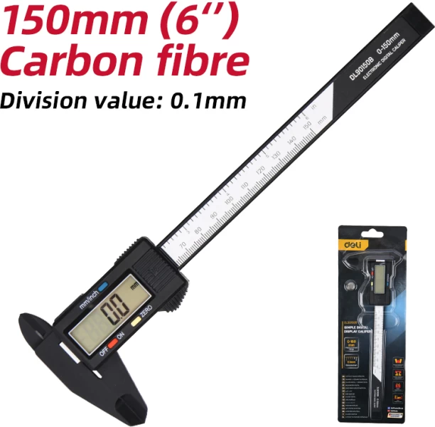 Deli Stationery Digital Vernier Caliper 150mm Digital Caliper