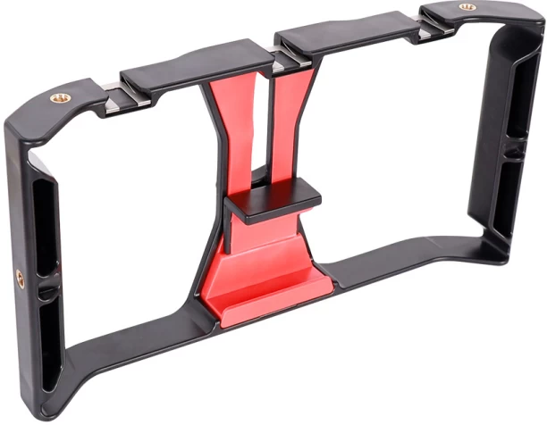 ALANES Smartphone Video Rig Phone Stabilizer Handheld Grip with Cold Shoe Mount Plastic Camera Rig