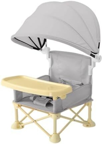 SpSp Portable High  for Babies, Portable Toddler Camping  with Removable Tray & Canopy, Portable Folding Feeding , Travel Highchair for Baby, Foldable Baby Booster seat Dining  Foldable Chair