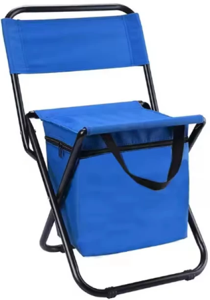 generic Portable Foldable Camping  with Cooler Bag Lightweight Compact Folding  for Camping Hunting Fishing Hiking Foldable Chair