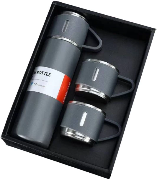 The Good Sport Camping Gift Travel Stainless Steel Coffee Vacuum Flask Mug Set (24 cm) - Grey Chair