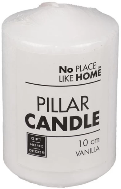 No Place Like Home Candle Pillar Round White 10cm x 7cm Scented
