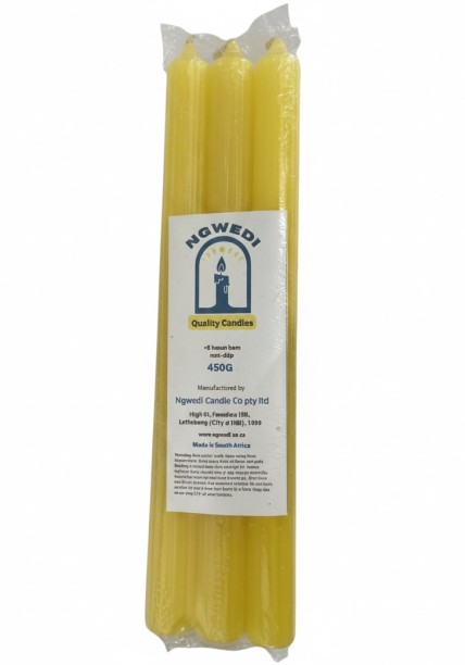 Ngwedi Coloured Candles (Yellow, Pack of 1)