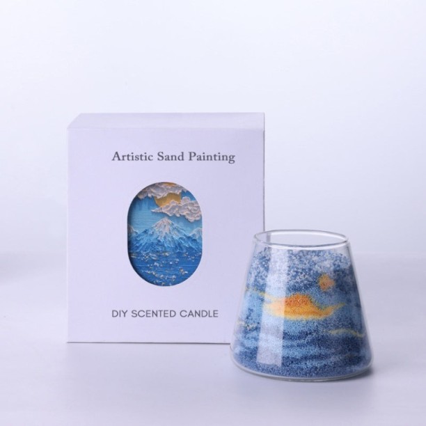 Creative Living DIY Sand Painting Scented Candle | Blue Wind Chime