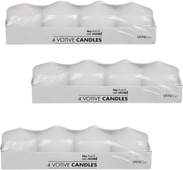 AZ Décor Candle Votive 3.5Cm 4Pc White Scented