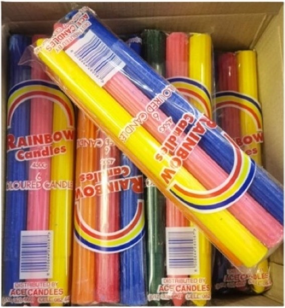 Rainbow School 6 Pack Rainbow Colored Candles