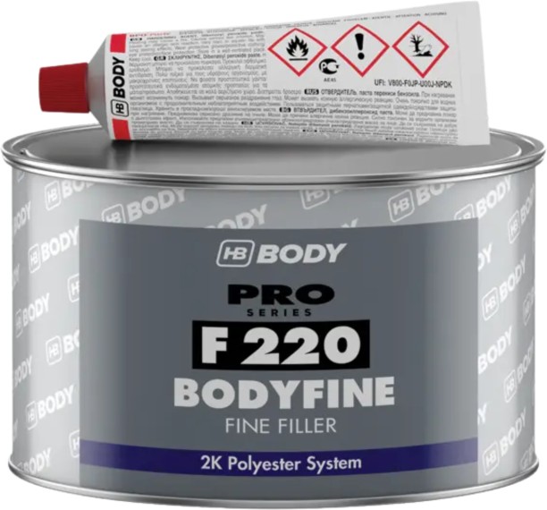HB Body Body Fine 220 2K Polyester Stopper Fine White Can Car Body Filler Putty