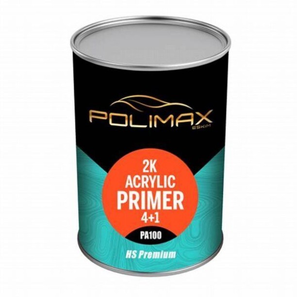 Polimax 4+1 Acrylic Primer + 200ml Universal Hardener Can Car Body Filler Putty
