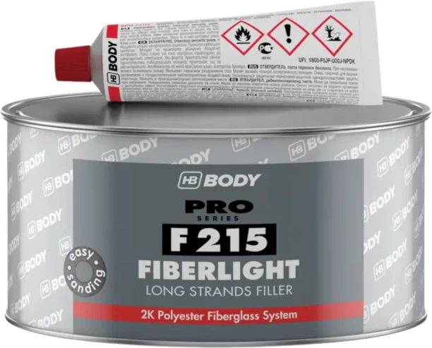 HB Body Fibrelight Fibreglass Long Strands Filler F215 Transparent Can Car Body Filler Putty