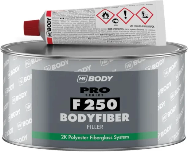 HB Body Bodyfiber Fibreglass Filler Green F250 Can, Tube Car Body Filler Putty