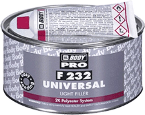 HB Body White F232 Universal Light Filler Can, Tube Car Body Filler Putty