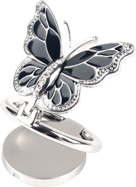 LocateLuxe Phone Ring Holder Finger Kickstand, Bling Metal Cute Butterfly Cell Phone Ring Car Mobile Holder