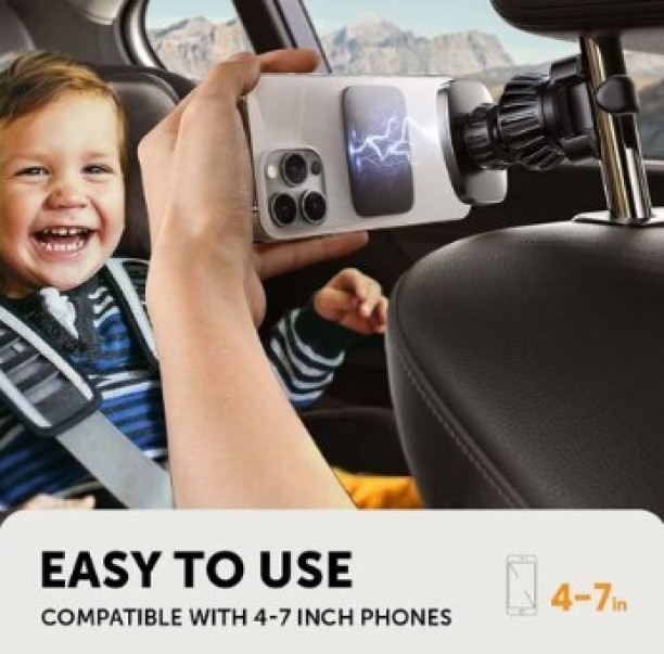Peachz Magnetic Car Headrest Phone Holder Mount for Car Backseat Seat Car Mobile Holder