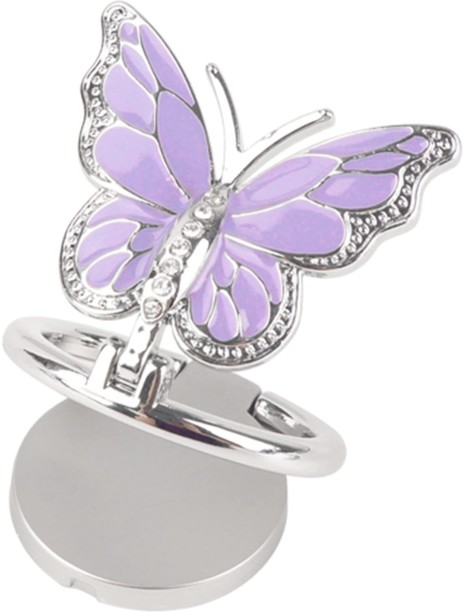 LocateLuxe Phone Ring Holder Finger Kickstand, Bling Metal Cute Butterfly Cell Phone Ring Car Mobile Holder