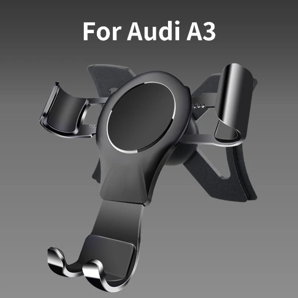 LAHDEK Aluminum Gravity Car Stand Holder for Audi A3 S3 Q2L Outlet Moblie Phone Clamp Bracket Mount Vehicle GPS Navigation Car Mobile Holder