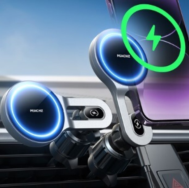 Peachz MagSafe Car Mount Charger, 15W Air vent Wireless Charger for Car Car Mobile Holder