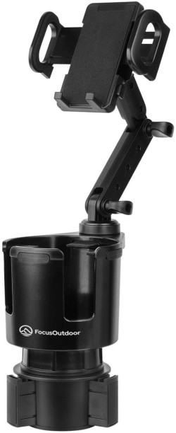 FocusOutdoor Car Cup Holder Expander with 360° Phone Mount Car Mobile Holder