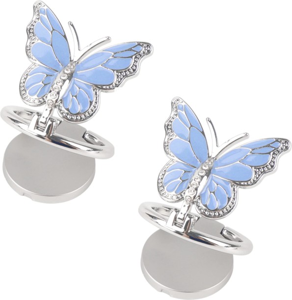 LocateLuxe Phone Ring Holder Finger Kickstand, Bling Metal Cute Butterfly Cell Phone Ring Car Mobile Holder