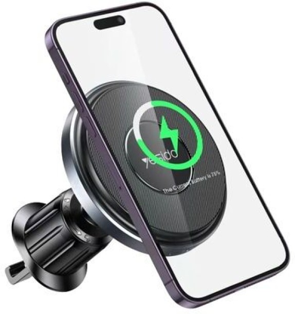 Yesido C-190 15W Magsafe Magnetic Car Air Vent Wireless Charger (Black) Car Mobile Holder