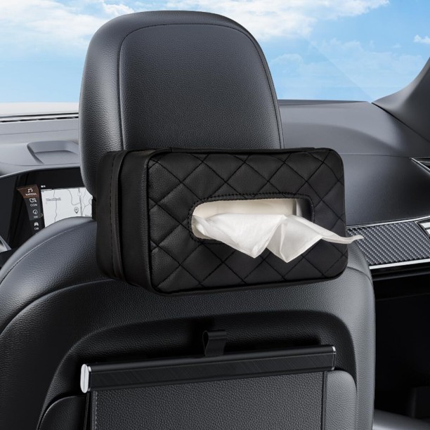 Bloo Car Tissue Holder, Standard Tissue Holder for Car Pu Leather Car Napkin Holder Car Mobile Holder