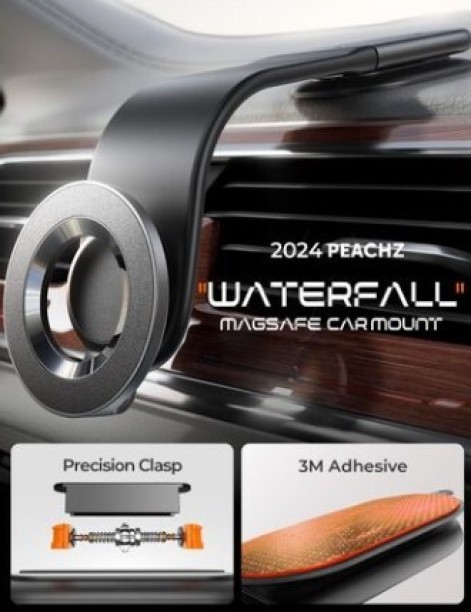 Peachz MagSafe Car Mount Bendable,Magnetic Phone Holder for Car for iPhone Car Mobile Holder