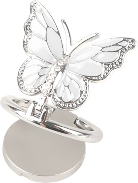LocateLuxe Phone Ring Holder Finger Kickstand, Bling Metal Cute Butterfly Cell Phone Ring Car Mobile Holder
