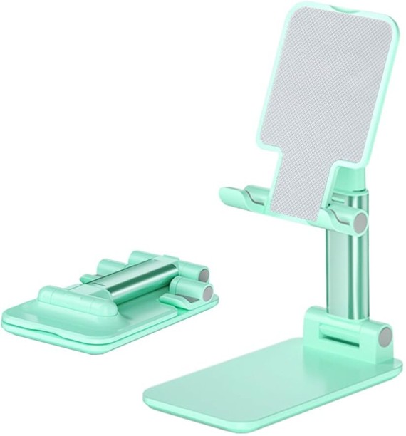 OMGift Cell Phone Stand, Angle Height Adjustable Cell Phone Holder with Silicon Pad for Desk Fully Forldable Mobile Phone Holder Compatible with All Mobile Phones, MT-6, (White) Car Mobile Holder