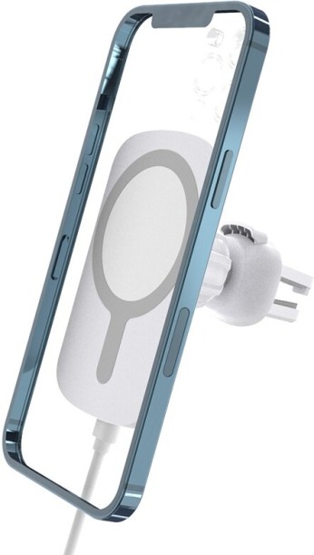 Wobuciko Magnetic Car Vent Phone Mount Wireless Charging White Car Mobile Holder
